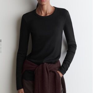 COS RIBBED JERSEY LONG-SLEEVED TOP
